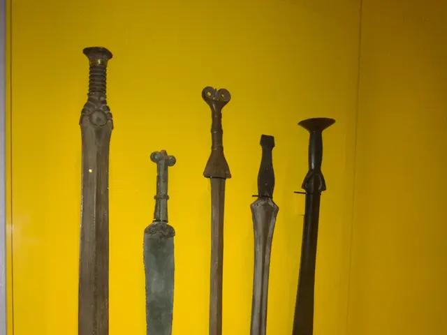 Eight Individuals Bound by Blades in Tableau