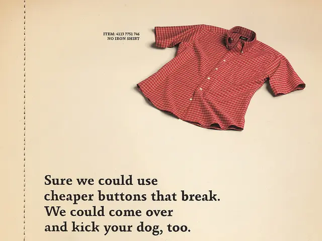 In this image there is a page with some text, there are diagrams of a dog, buttons and a shirt on...